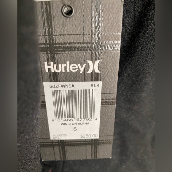 Hurley X Alpha IND Collaboration Black Wool Pea Coat NWT Size small RARE - Picture 13 of 15